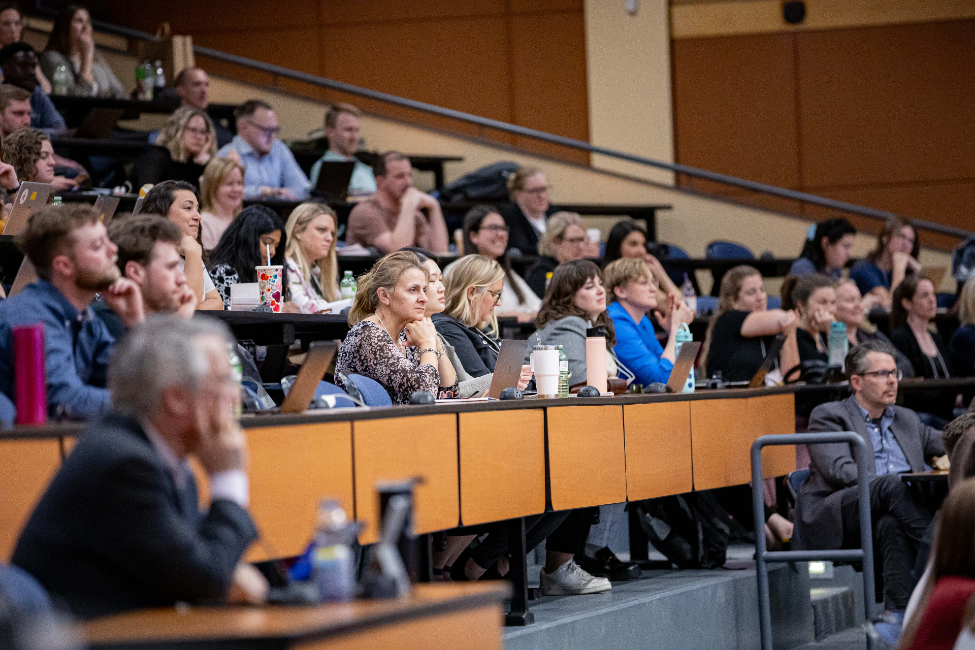 LANG lecture hall filled with graduate students and faculty